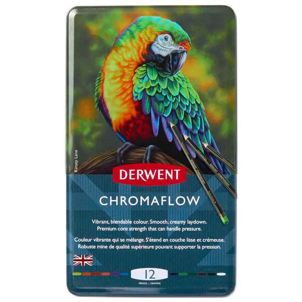 Derwent Chromaflow Pencils Tin 12 - Image 2