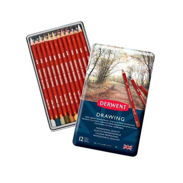 Derwent Drawing Pencils Tin 12