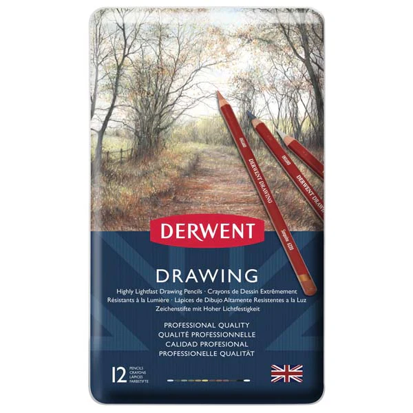 Derwent Drawing Pencils Tin 12 - Image 2