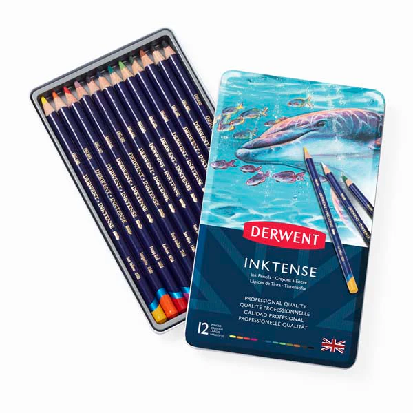 Derwent Inktense Pencils, Tin 12 - Image 2