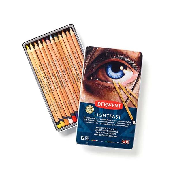 Derwent Lighfast Pencils Tin 12 - Image 2