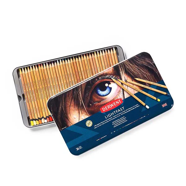 Derwent Lighfast Pencils Tin 36 - Image 2