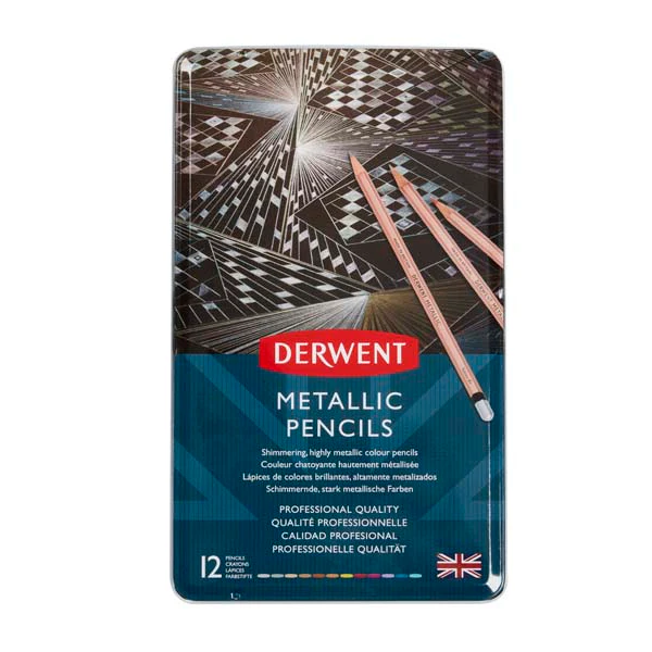 Derwent Metallic Pencils Tin 12