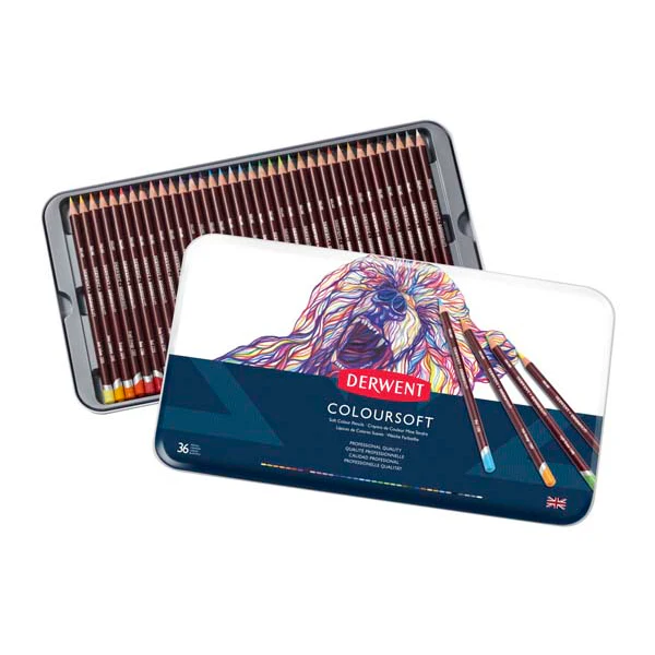 Derwent Pencils Coloursoft Tin 36 - Image 2