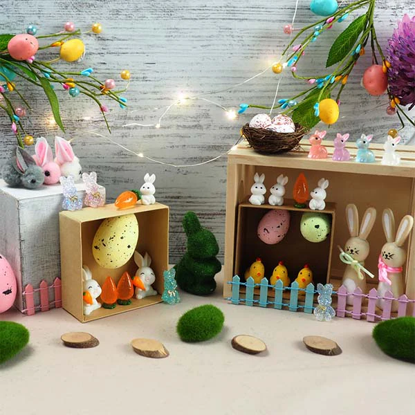 Easter 3D Wood Bunnies, 8.8cm x 2cm, 2pk - Image 3