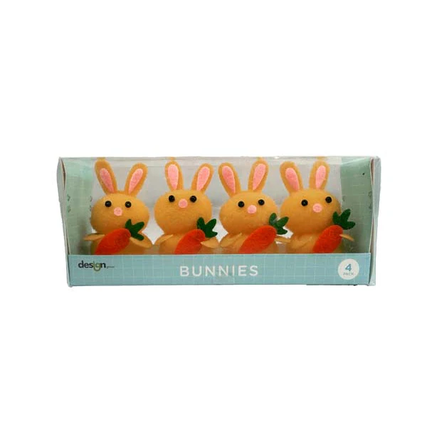 Easter Bunny with Carrots, 4pk