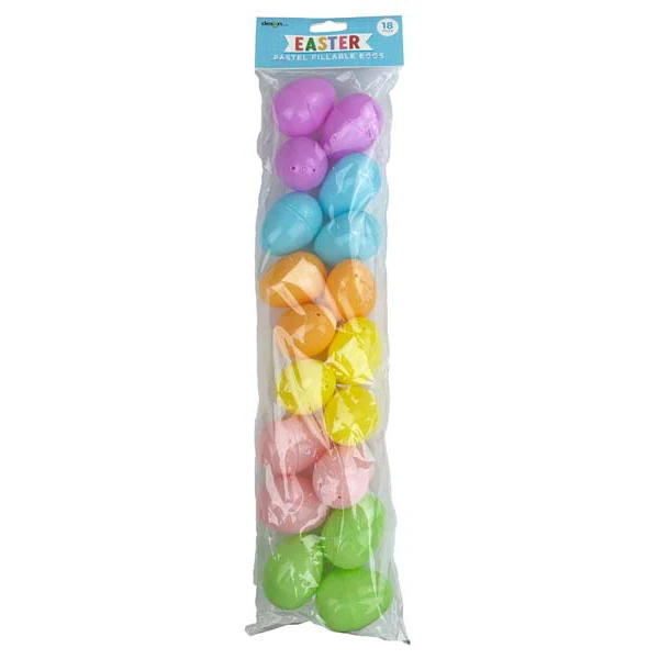 Easter Fillable Eggs, Pastel, 18pk