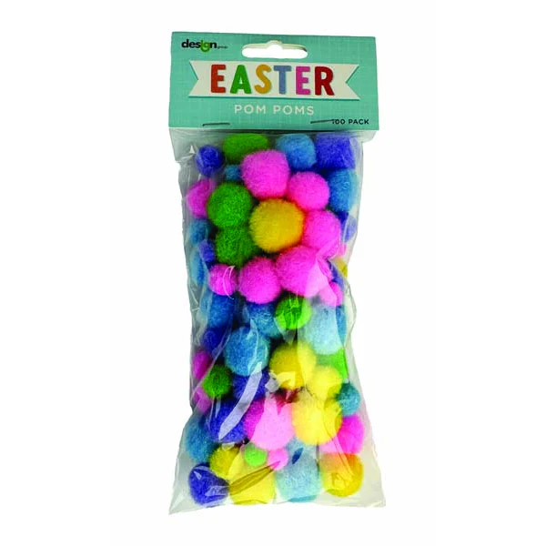 Easter Pom Poms, 100pk
