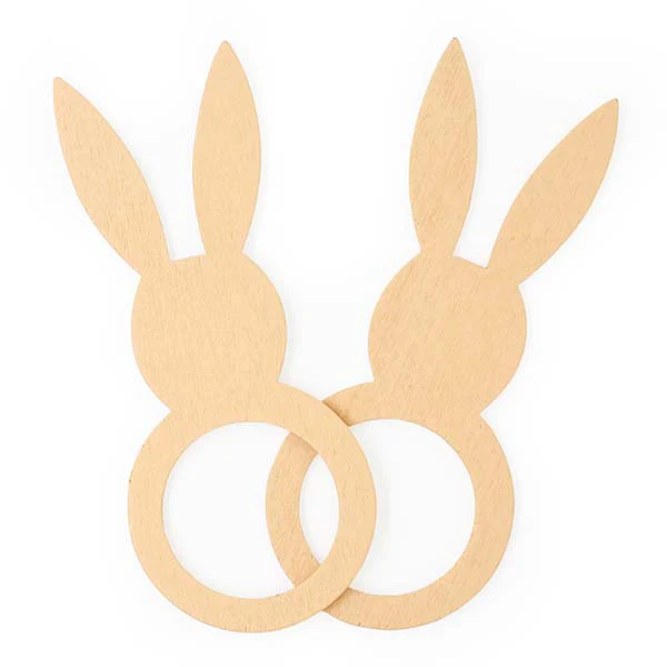 Easter Wooden Bunny Ring, 122cm, 6pk - Image 2