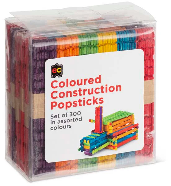 EC Construction Popsticks Coloured Packet 300