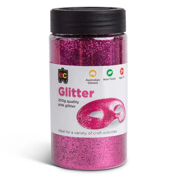 EC Glitter Jar, 200g, Pink
