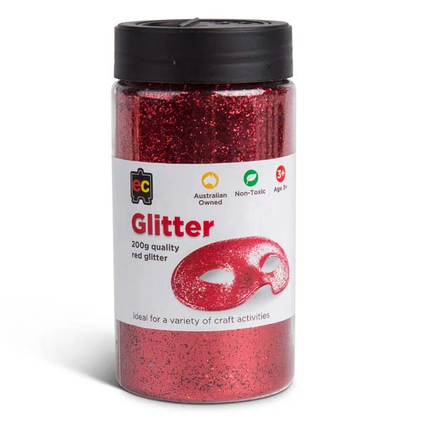 EC Glitter Jar, 200g, Red