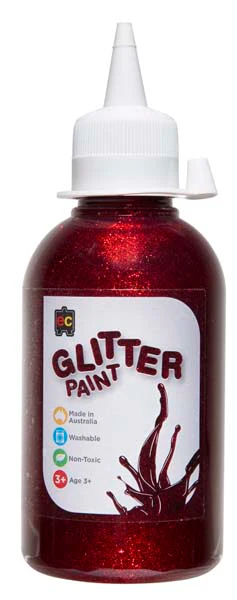 EC Glitter Paint 250ml Red