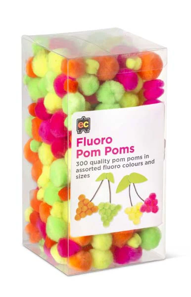 EC Pom Poms Fluoros Assorted Packet 300