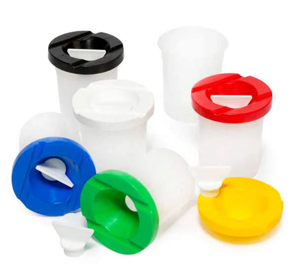 EC Safety Paint Pots with Stoppers, Assorted Colours, Set 6 - Image 2