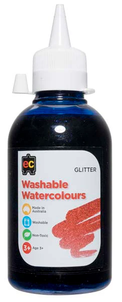 EC Washable Glitter Watercolour 250ml Blue
