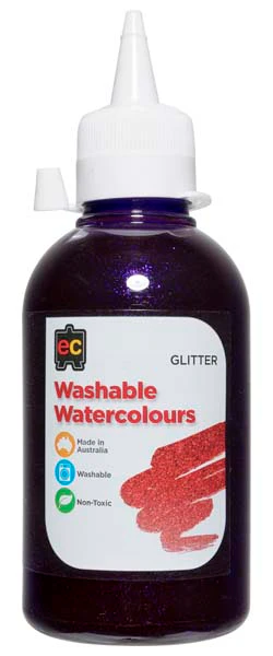 EC Washable Glitter Watercolour 250ml Purple