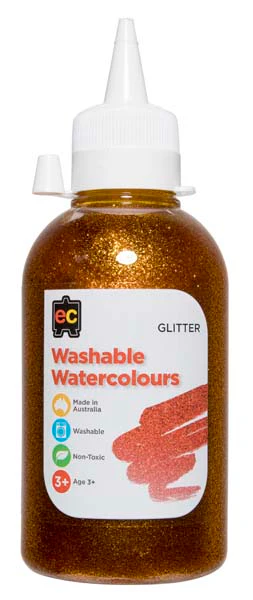 EC Washable Glitter Watercolour 250ml Yellow
