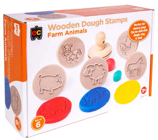EC Wooden Dough Stamps - Farm, Set 6