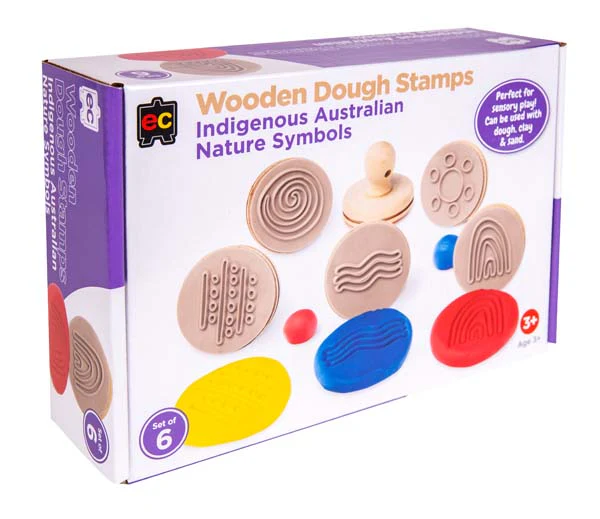 EC Wooden Dough Stamps - Indigenous Nature, Set 6