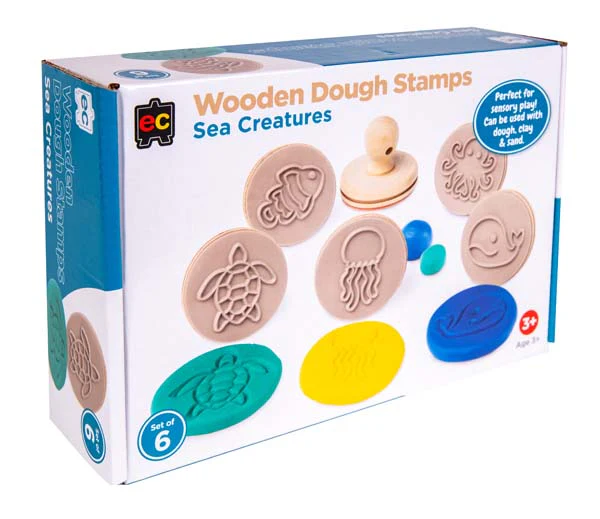 EC Wooden Dough Stamps - Sea, Set 6
