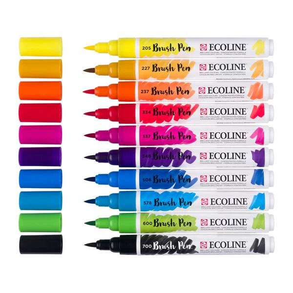Ecoline Brush Pen, Set of 10, Primary Colours - Image 2