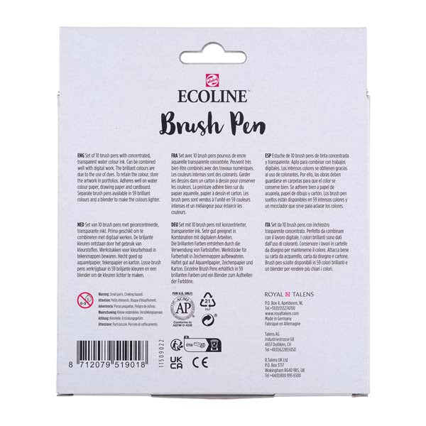 Ecoline Brush Pen, Set of 10, Primary Colours - Image 5