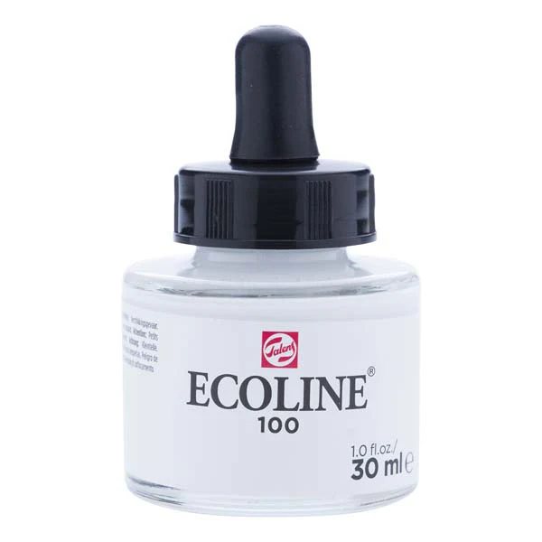 Ecoline Liquid Watercolour Ink, 30ml - 100 -  White