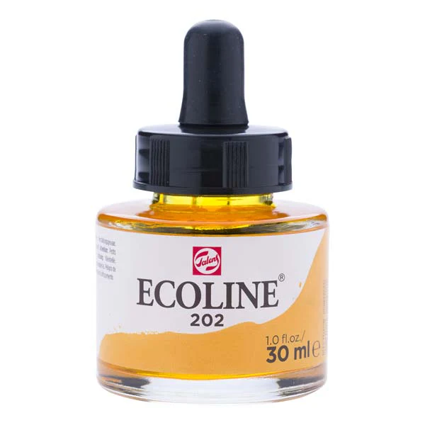 Ecoline Liquid Watercolour Ink, 30ml - 202 - Deep Yellow