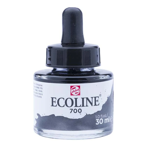 Ecoline Liquid Watercolour Ink, 30ml - 700 -  Black
