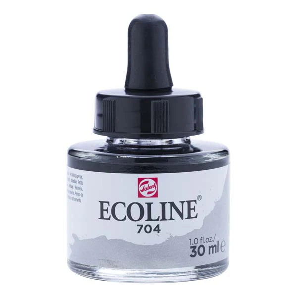 Ecoline Liquid Watercolour Ink, 30ml - 704 -  Grey