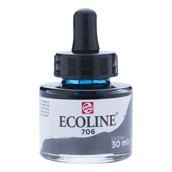 Ecoline Liquid Watercolour Ink, 30ml - 706 - Deep Grey