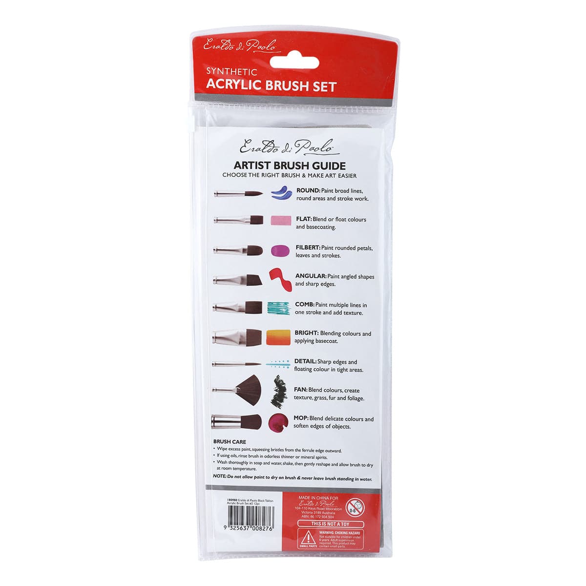Eraldo Di Paolo Synthetic Acrylic Brush Set 12 Piece - Image 3