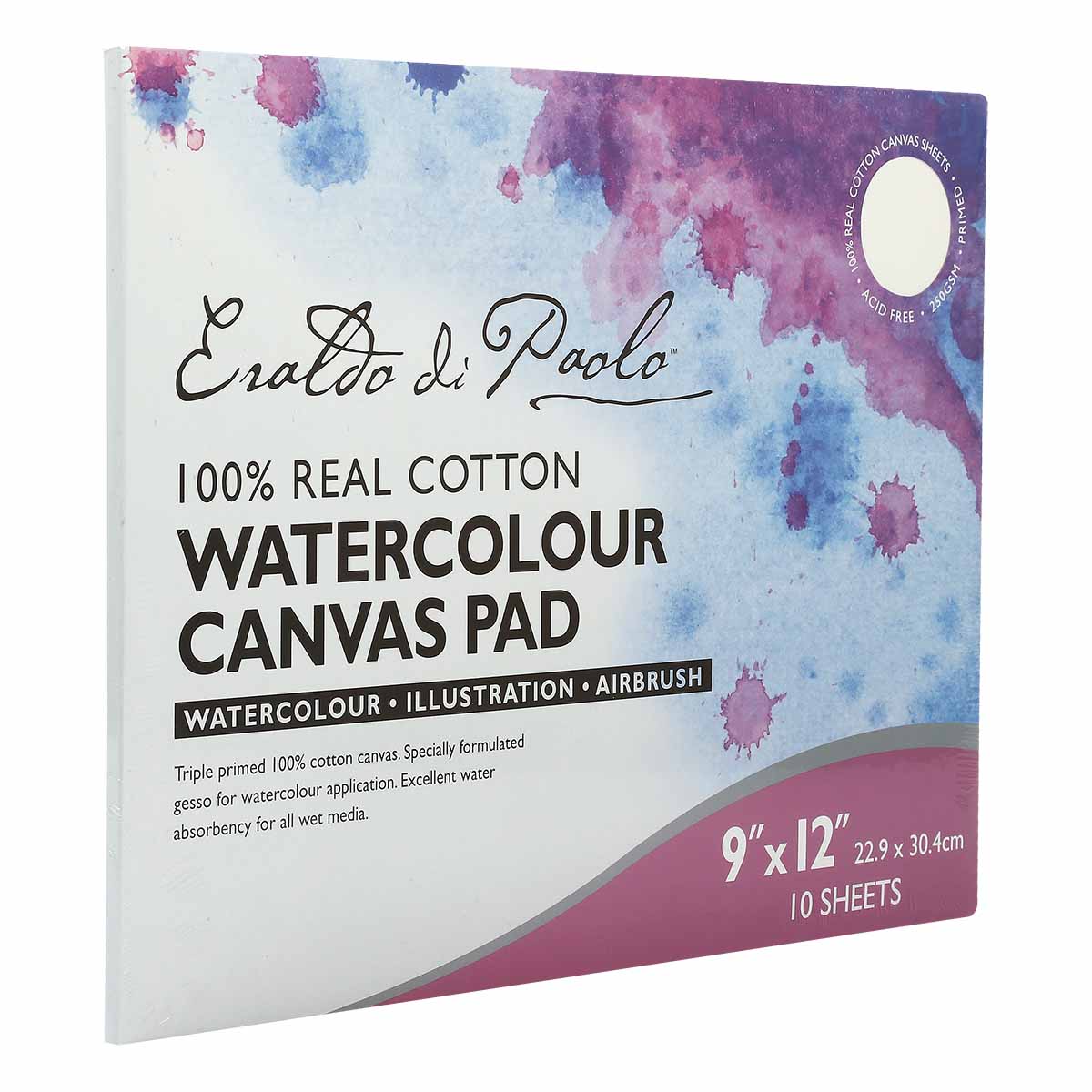 Eraldo di Paolo Cotton Watercolour Canvas Pad 22 x 30cm 10 Sheets - Image 2