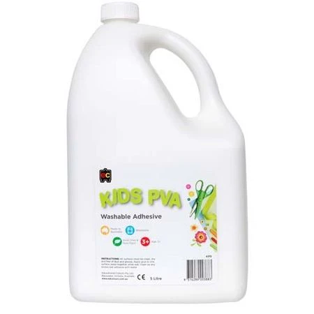Educational Colours Kids Washable PVA Glue 5ltr