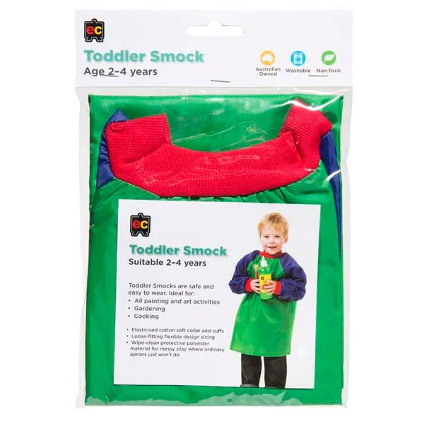 Educational Colours Toddler Long Sleeved Smock, Ages 2-4