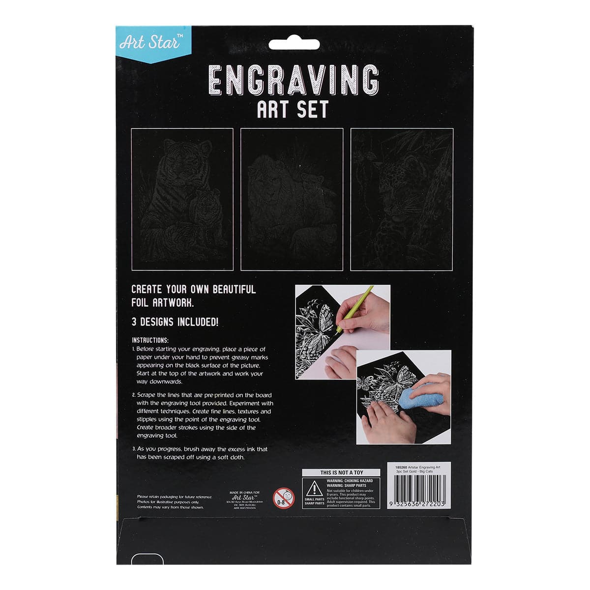 Art Star Gold Foil Engraving Art Set Big Cats - Image 2