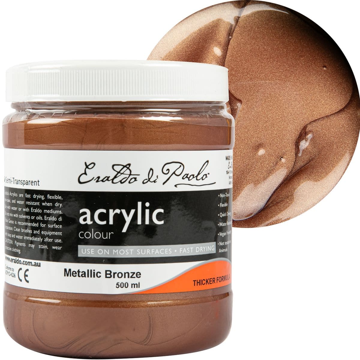 Eraldo Di Paolo Acrylic Paint Metallic Bronze 500ml - Image 3