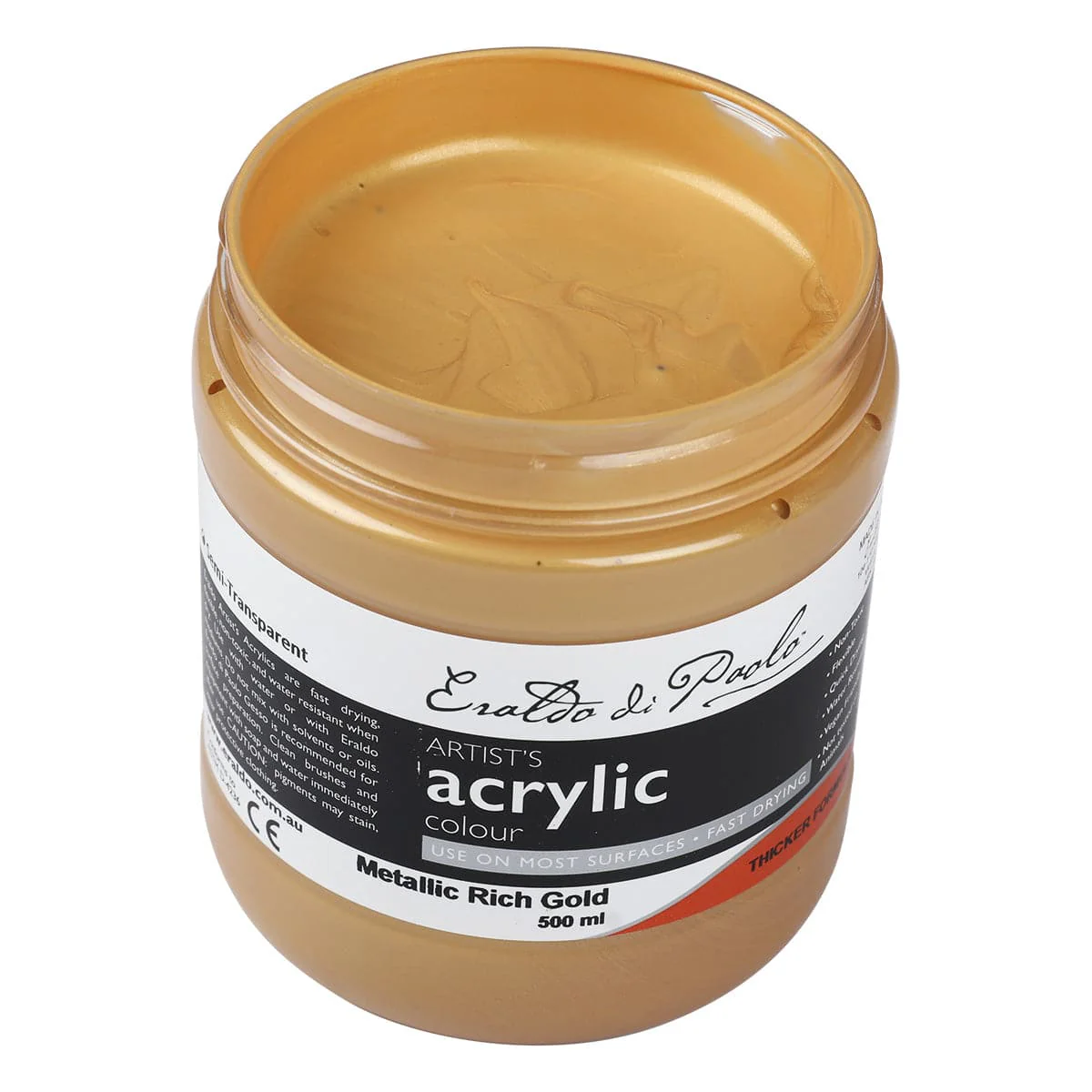 Eraldo di Paolo Acrylic Paint Metallic Rich Gold 500ml - Image 4