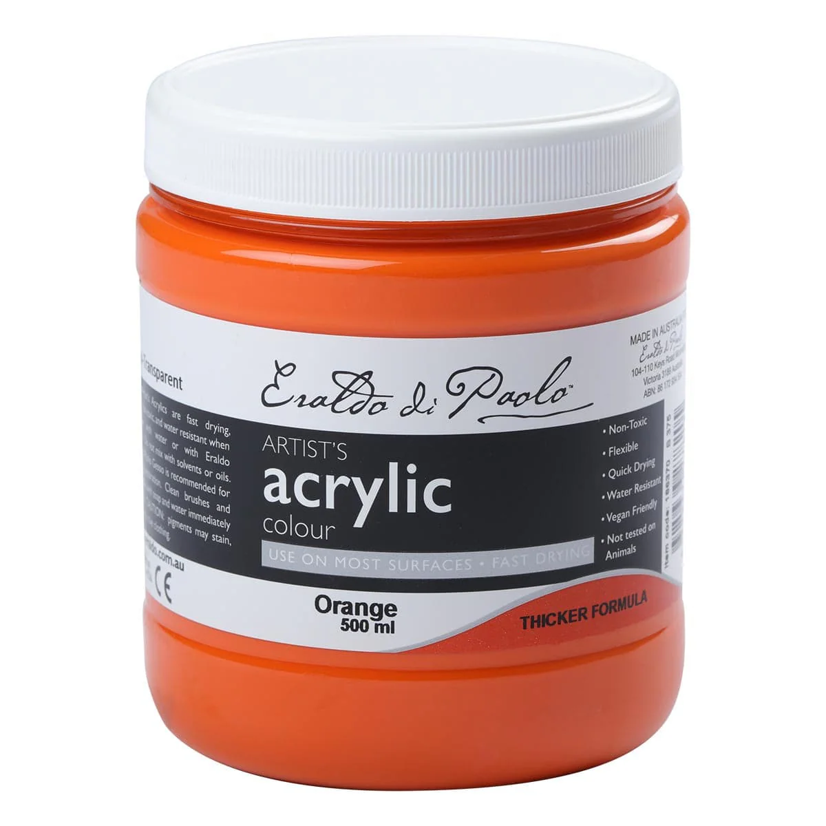 Eraldo di Paolo Acrylic Paint Orange 500ml - Image 3