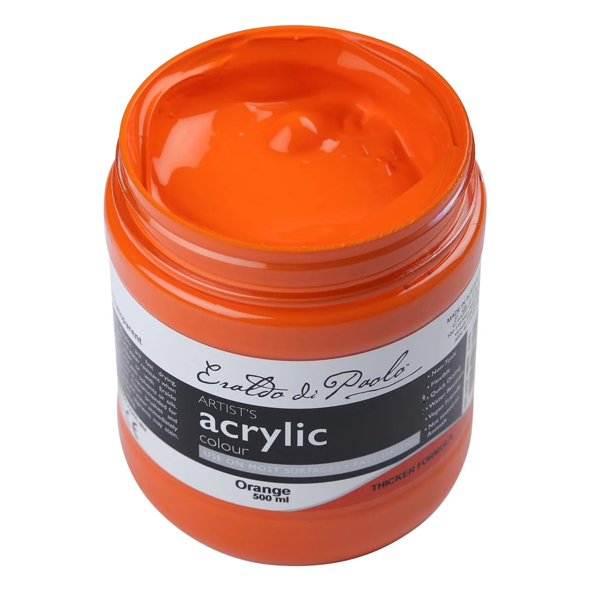 Eraldo di Paolo Acrylic Paint Orange 500ml - Image 4