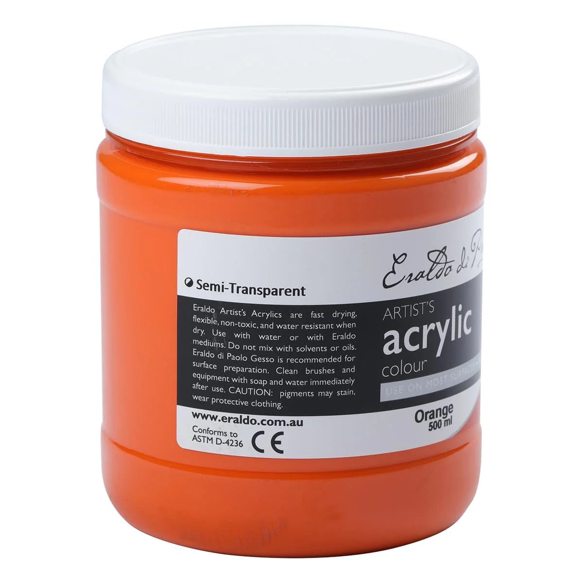 Eraldo di Paolo Acrylic Paint Orange 500ml - Image 6