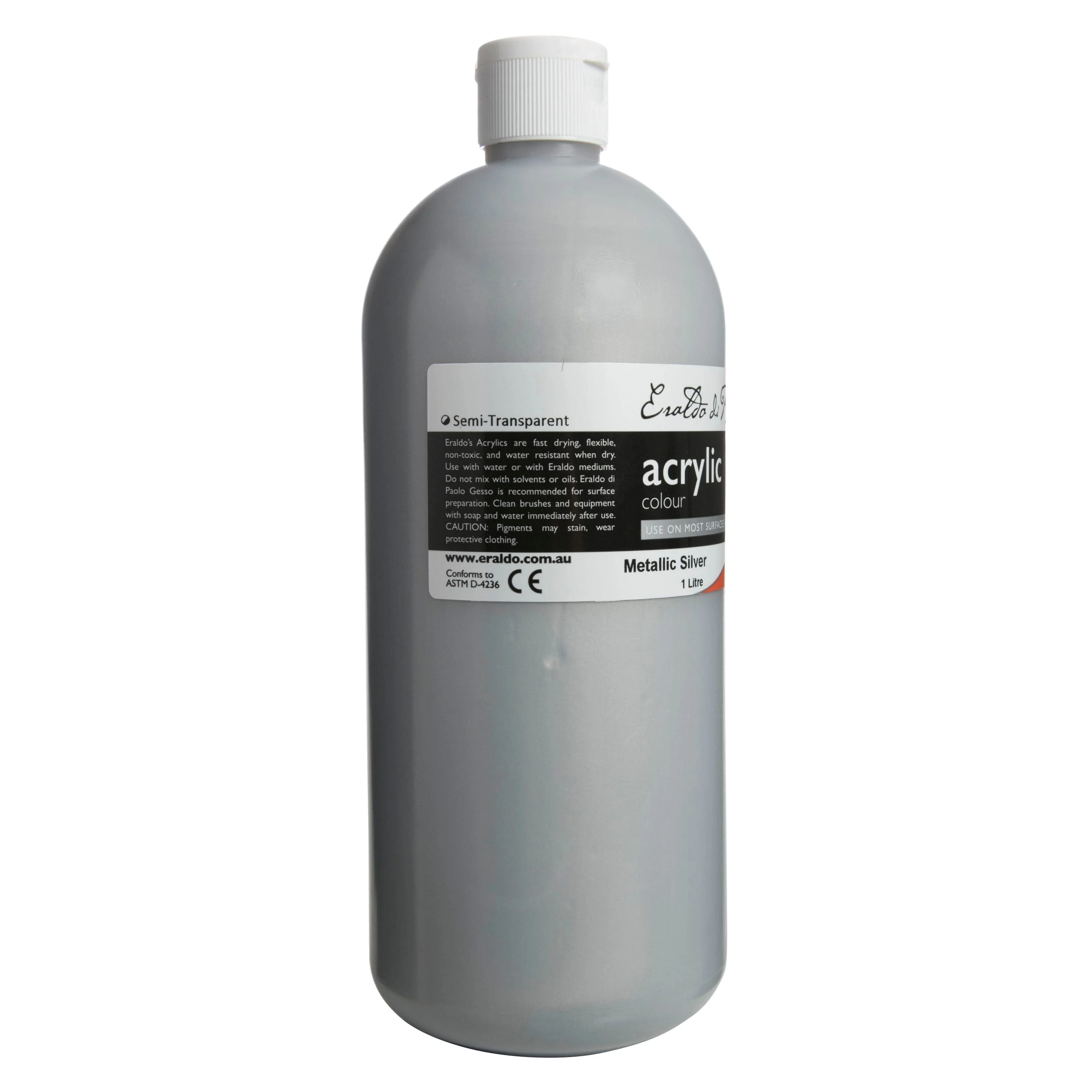 Eraldo di Paolo Acrylic Paint 1Lt Metallic Silver - Image 2