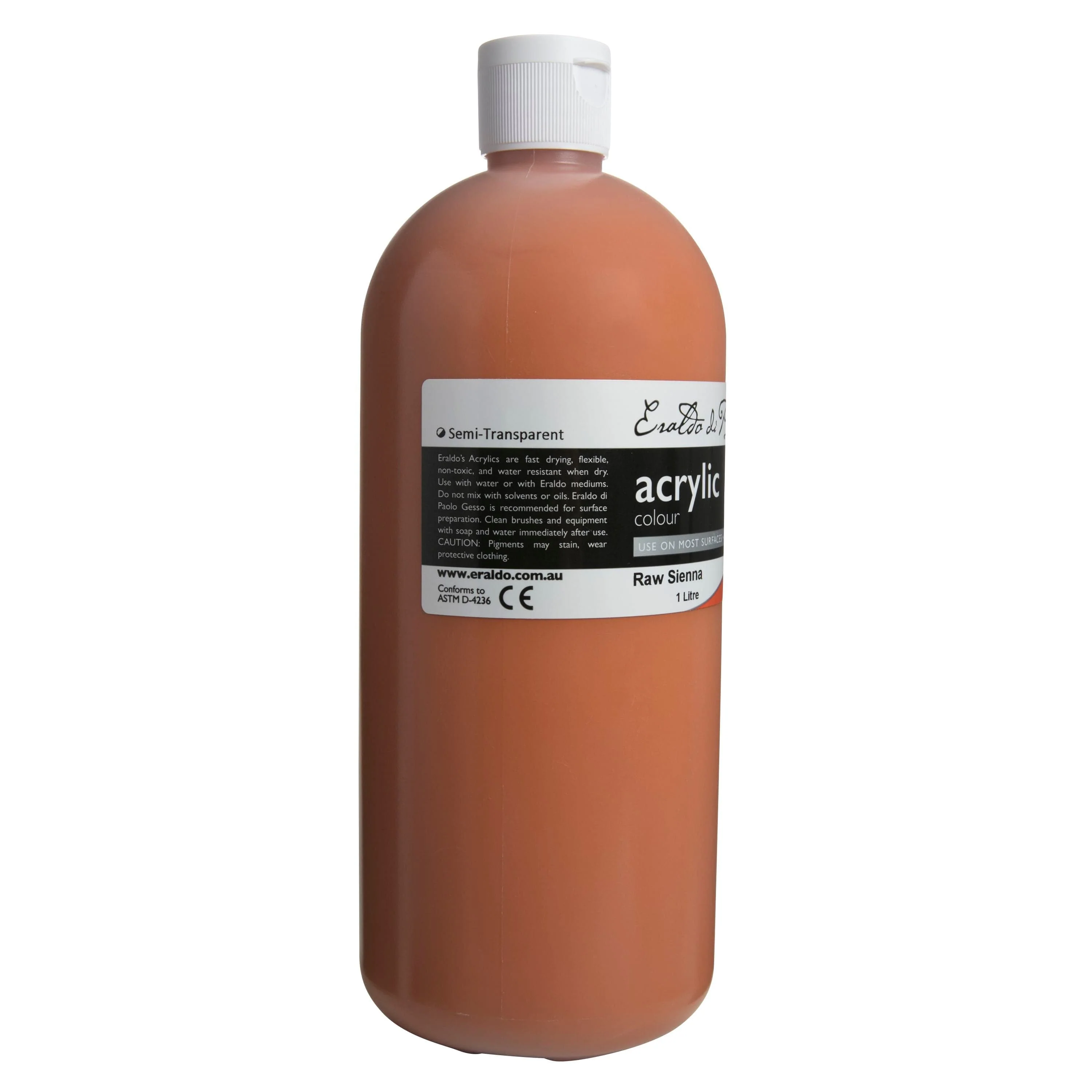 Eraldo di Paolo Acrylic Paint 1Lt Raw Sienna - Image 2