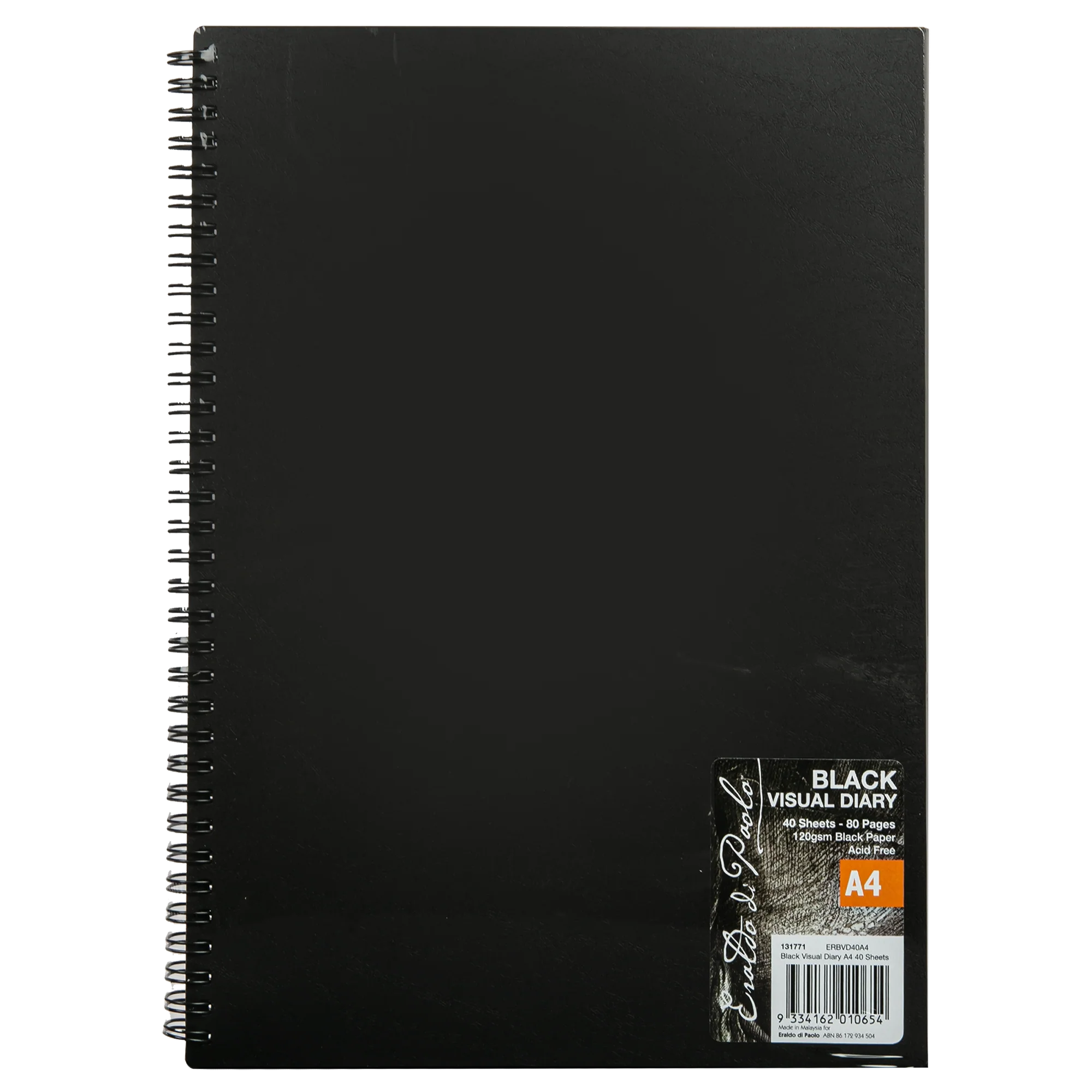 Eraldo di Paolo A4 Visual Diary 120gsm Black 40 Sheets