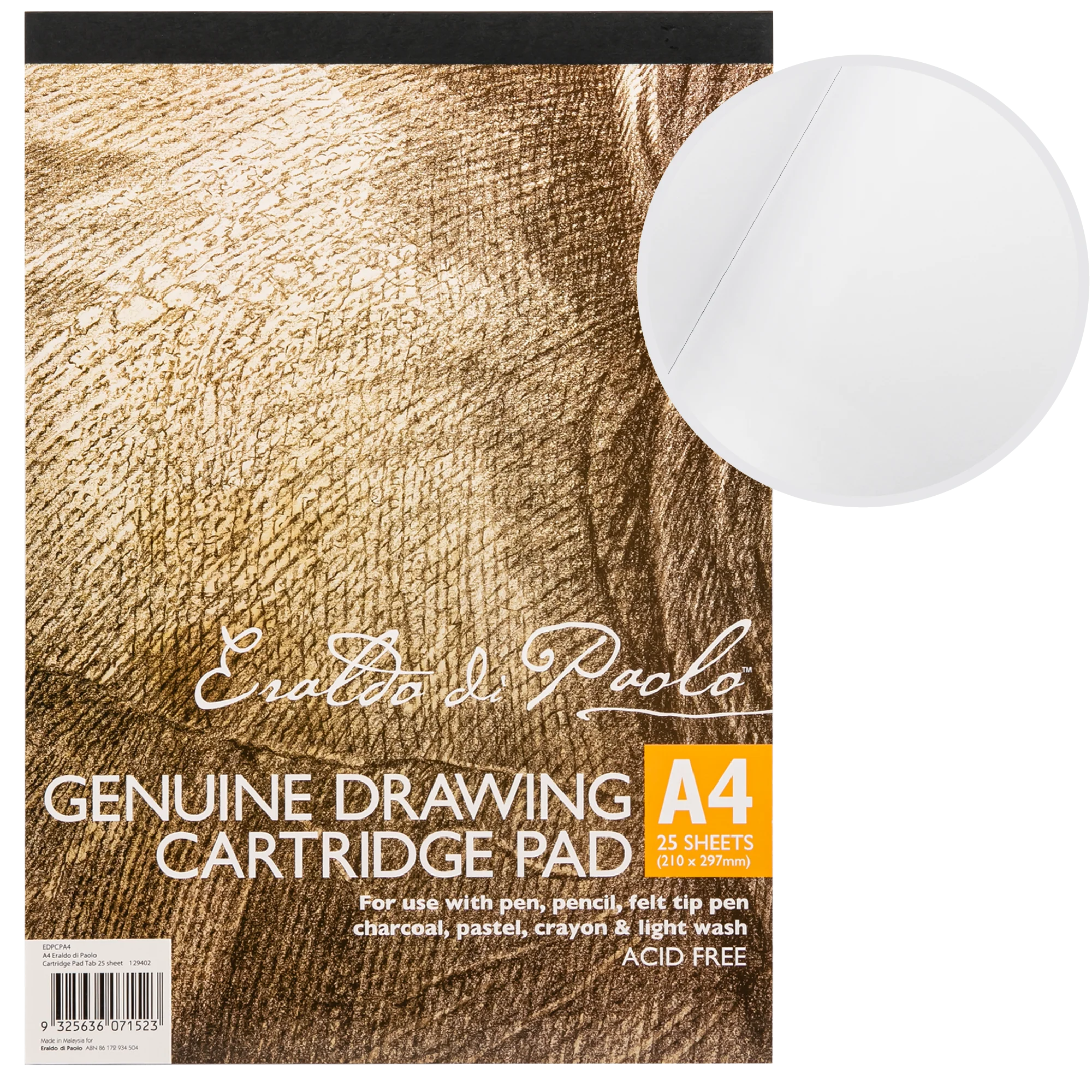 Eraldo di Paolo A4 Genuine Drawing Cartridge Pad 110gsm 25 Sheets
