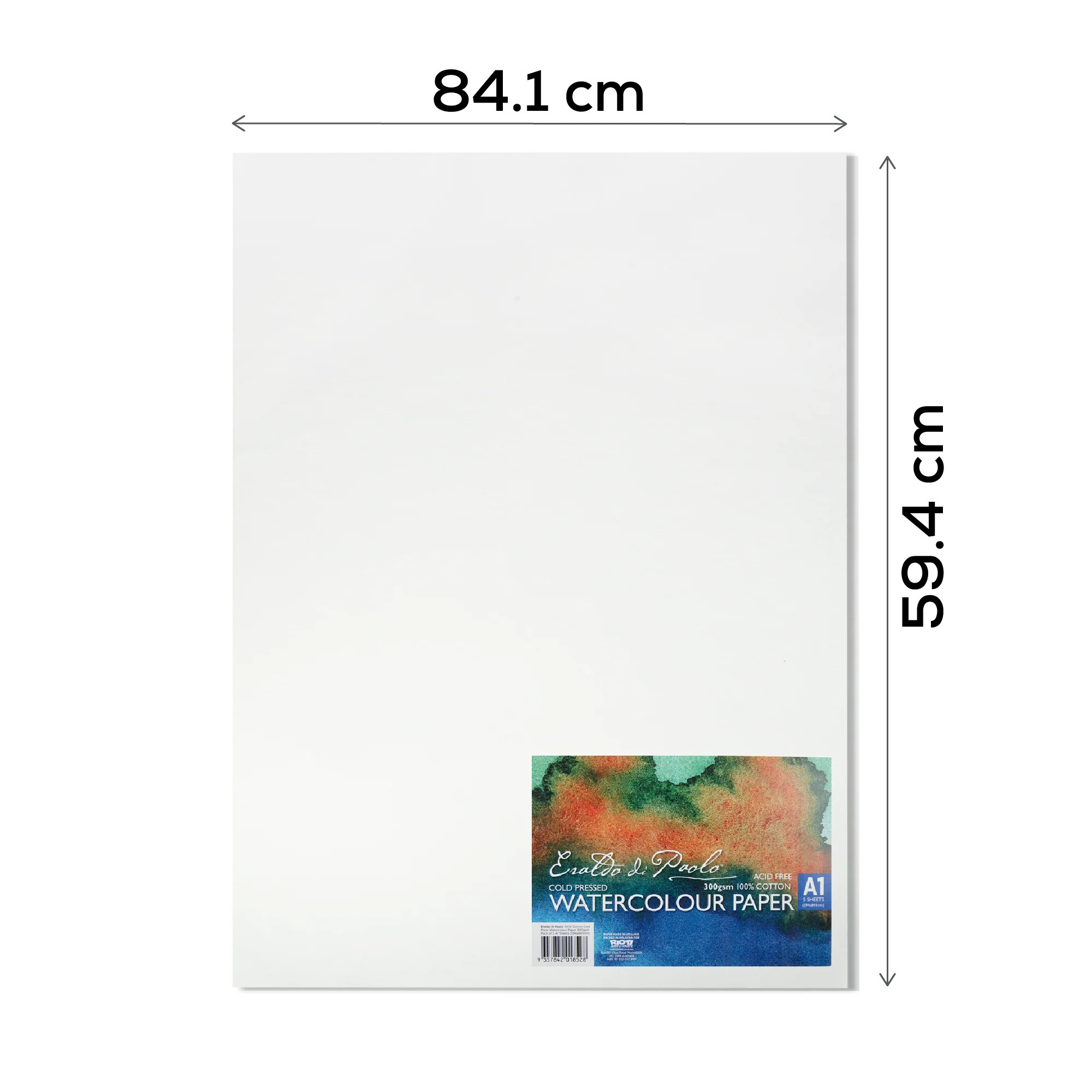 Eraldo di Paolo 100% Cotton Cold Press Watercolour Paper 300gsm Pack of 5 A1 Sheets (594x841mm) - Image 7