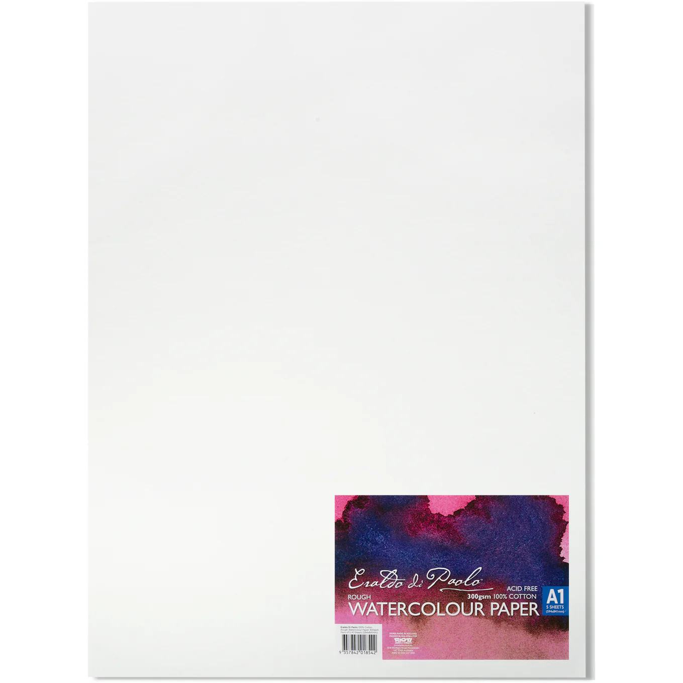 Eraldo di Paolo 100% Cotton Rough Watercolour Paper 300gsm Pack of 5 A1 Sheets (594x841mm) - Image 5