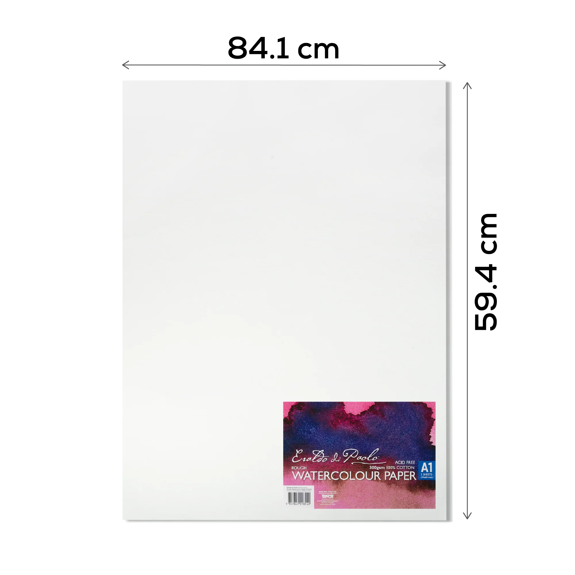 Eraldo di Paolo 100% Cotton Rough Watercolour Paper 300gsm Pack of 5 A1 Sheets (594x841mm) - Image 6