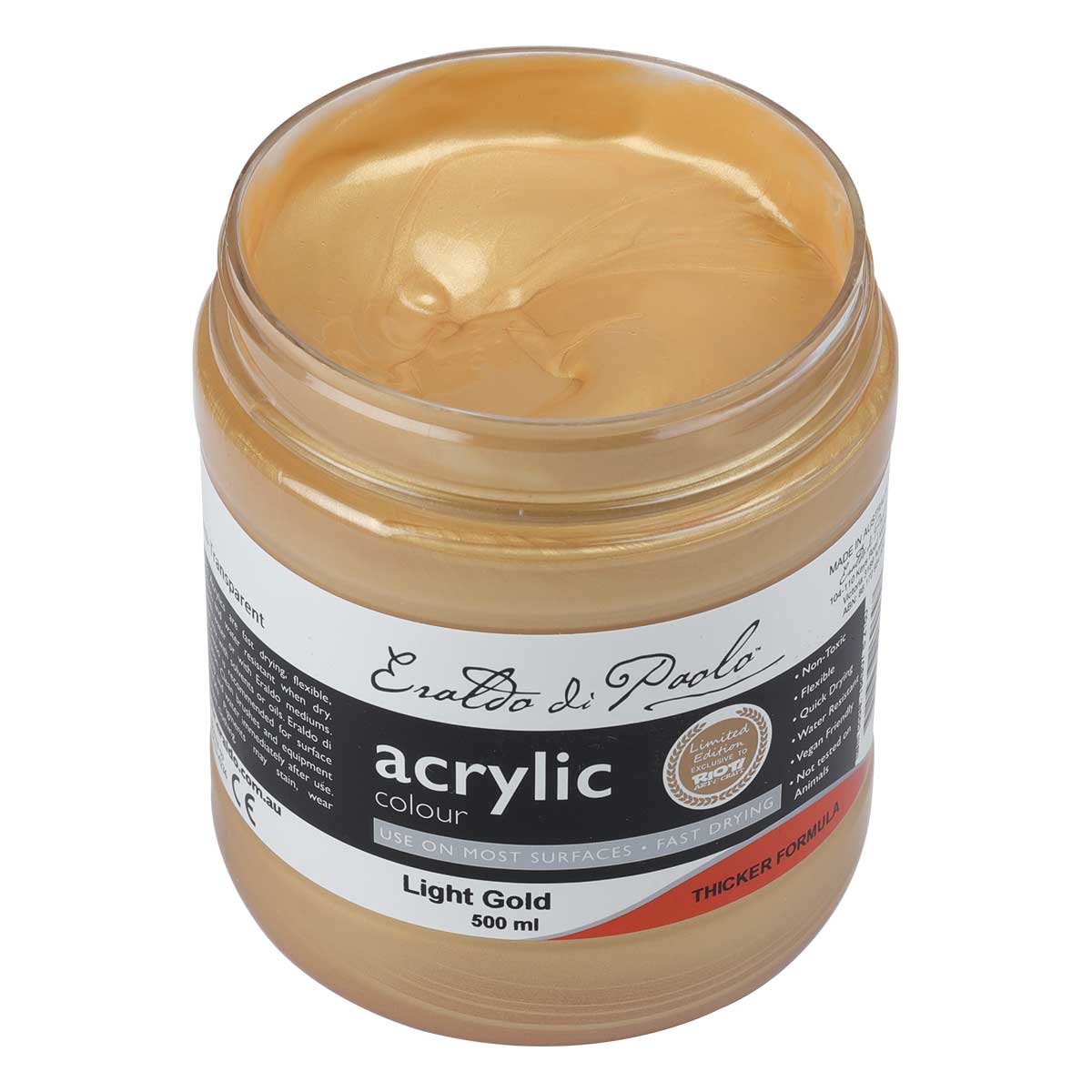 Eraldo di Paolo Acrylic Paint Metallic Light Gold 500ml - Image 4